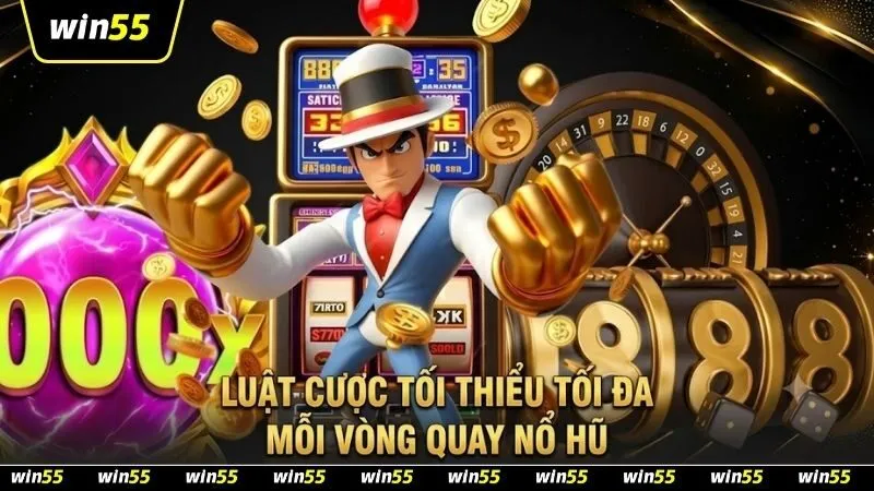 Banner đồ họa chuyên nghiệp về luật cược tối thiểu tối đa mỗi vòng tại hệ thống giải trí trực tuyến WIN55.